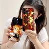 Demon Slayer Rengoku Phone Case for iPhone 16 15 14 13 12 11 X XR XS 8 7 Pro Max Plus Mini Colour Printing Cover Luxury Pretty