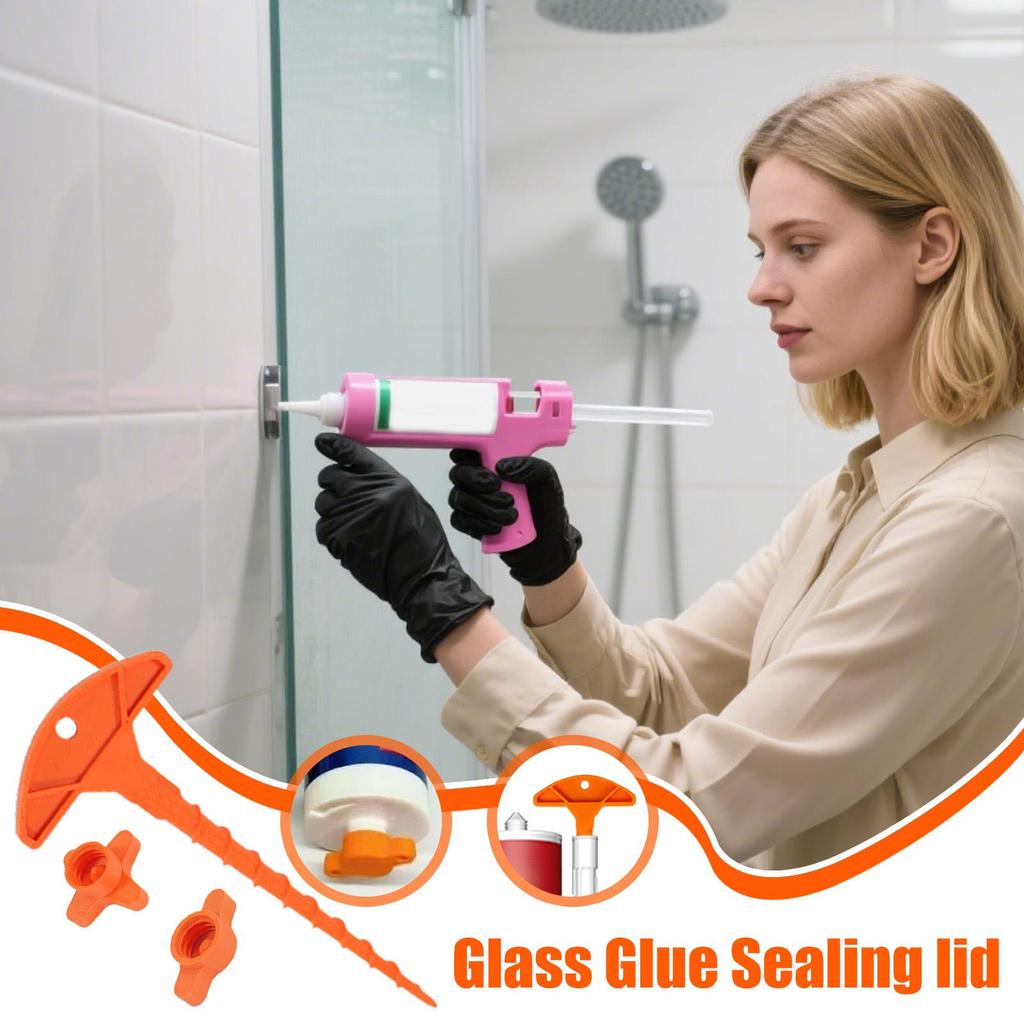 Caulk Saver Caps 3 Pieces Set Silicone Sealant Cover Lids with Nozzle Cleaner Tool Airtight Caulking Tube Storage Protector