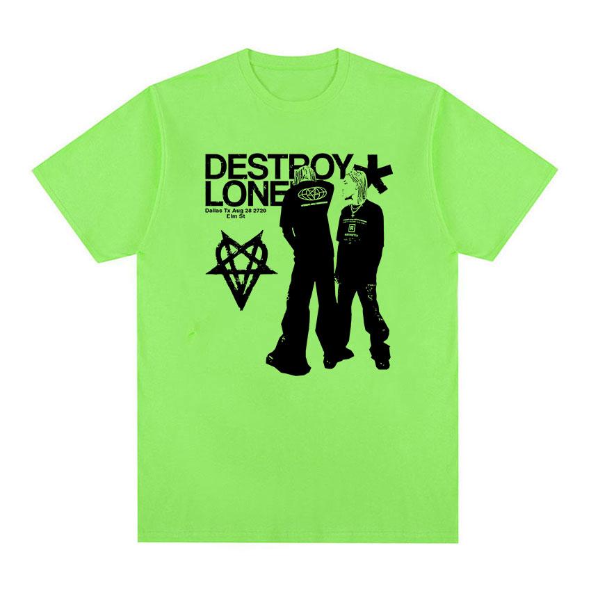 

Футболка с графикой рэпера Playboi Carti Destroy Lonely, мужская мода, Харадзюку, ретро футболки, хип-хоп, готическая одежда, футболки оверсайз 4XL