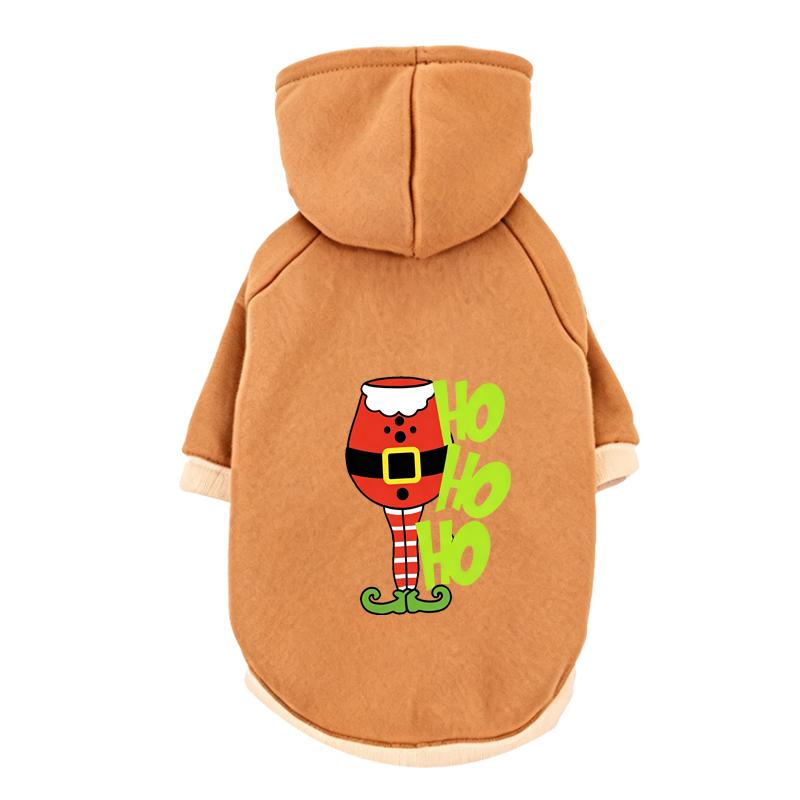 Merry Christmas Pet Hoodie Santa Truck Tree Printed Soft Fleece Sweatshirt Winter Holiday Party Dress‑up Outfit For Teddy Bichon