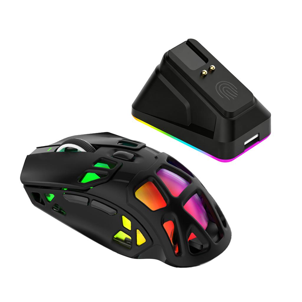 X9pro Lightweight Gaming Mouse with RGB Charging Dock 3 Mode Wireless BT Mouse PAW3311 Sensor