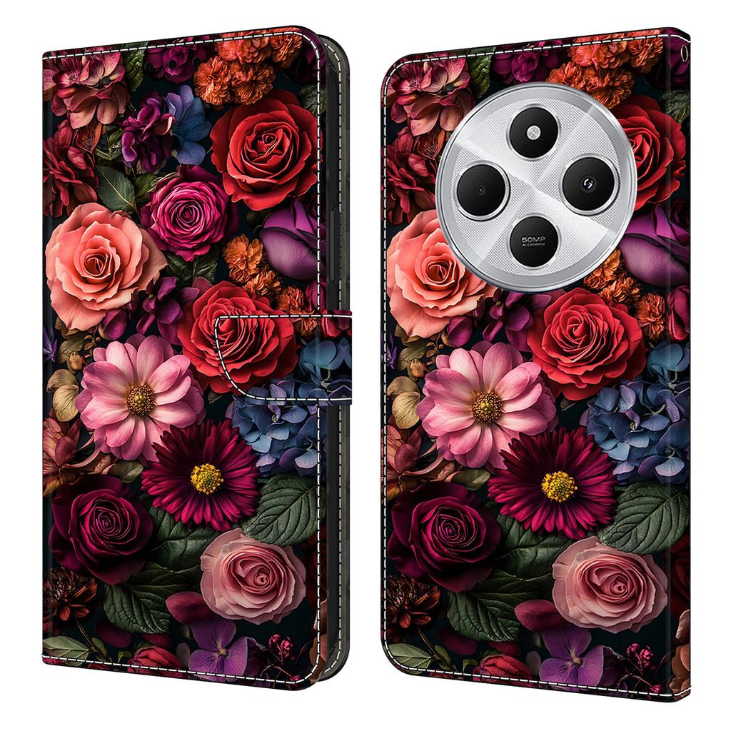 Wallet Case For Xiaomi Poco C75 4G/Redmi 14R 5G/14C 4G Pattern Printing PU Leather Flip Stand Phone Cover