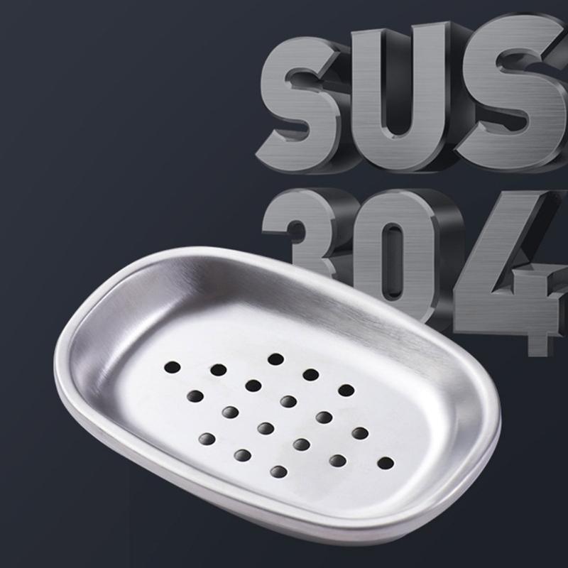 Modern Double Layer Soap Dish Keep Soap Dry for Bathroom or Kitchen Use Portable Stainless Steel Shower Soap Tray