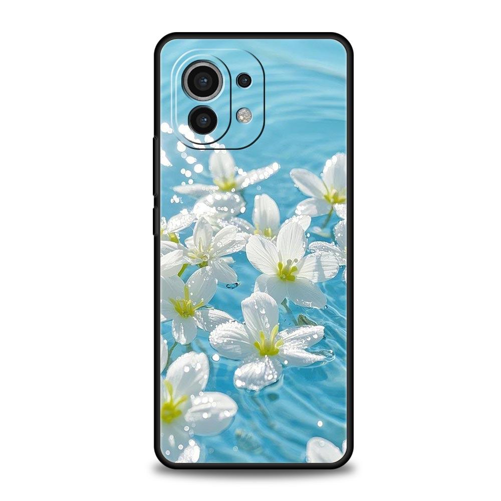 Phone Case For Xiaomi Mi 15 14 13 12 11 Lite 14T 13T 12T 11T Pro Poco X7 X6 X5 X3 Pro F6 F5 F4 Cover Soft Pale Little Flower