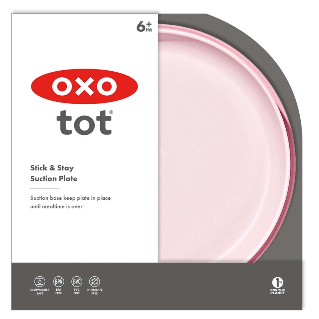 OXO Tot Einfacher Teller mit Saugblüte 61160900 Becher, Design, Rutschfest, Kindergeschirr,