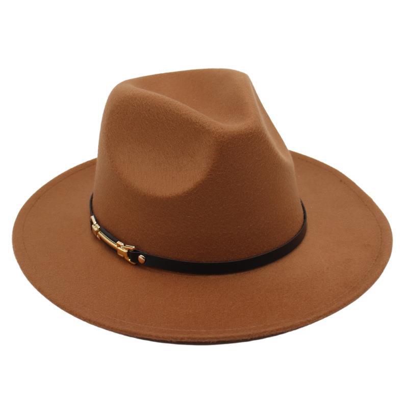 Fotografie Zylinder Gürtelschnalle Jazzhut Herren und Damen Filzhut Plüschhut Fedora Hut Metall