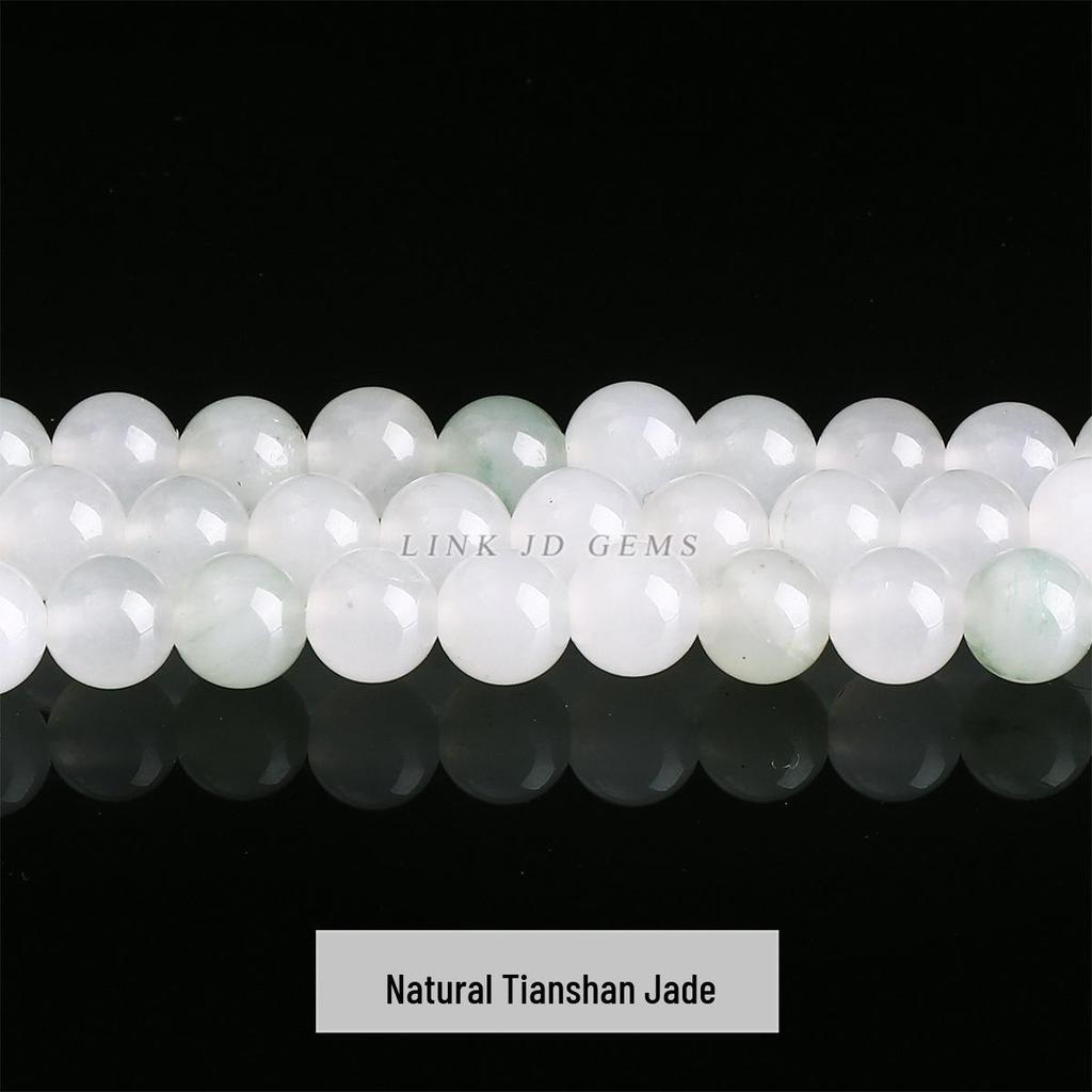 Jing Suo Naturalne Zielone Jadeitowe Okrągłe Koraliki do Tworzenia Biżuterii i Bransoletek DIY