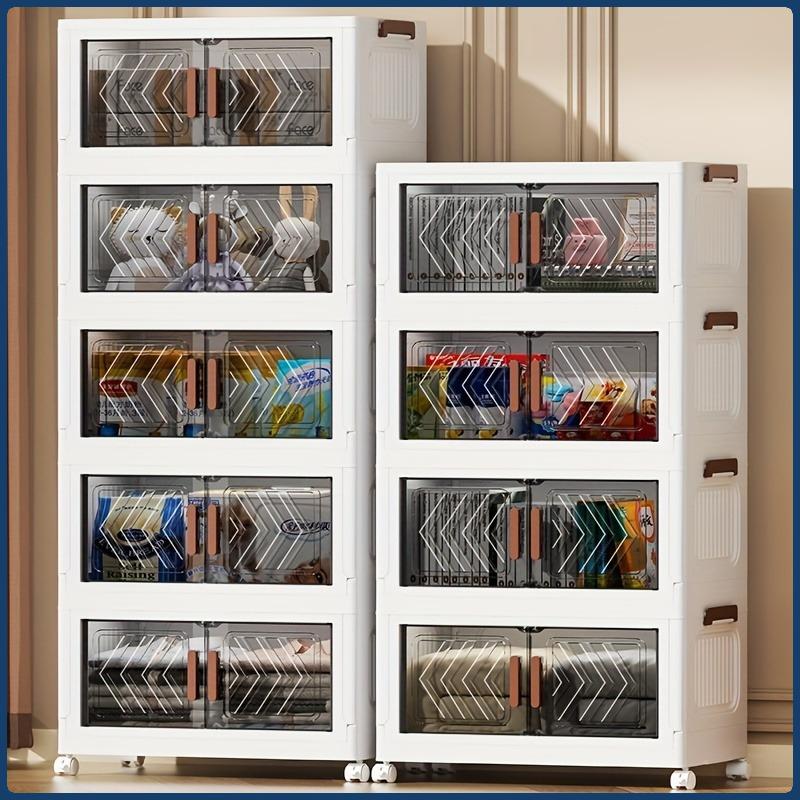 Multi-layer Household Storage Cabinet, Foldable And Stackable Plastic Organizer, No Installation Required,  Folding storage Box