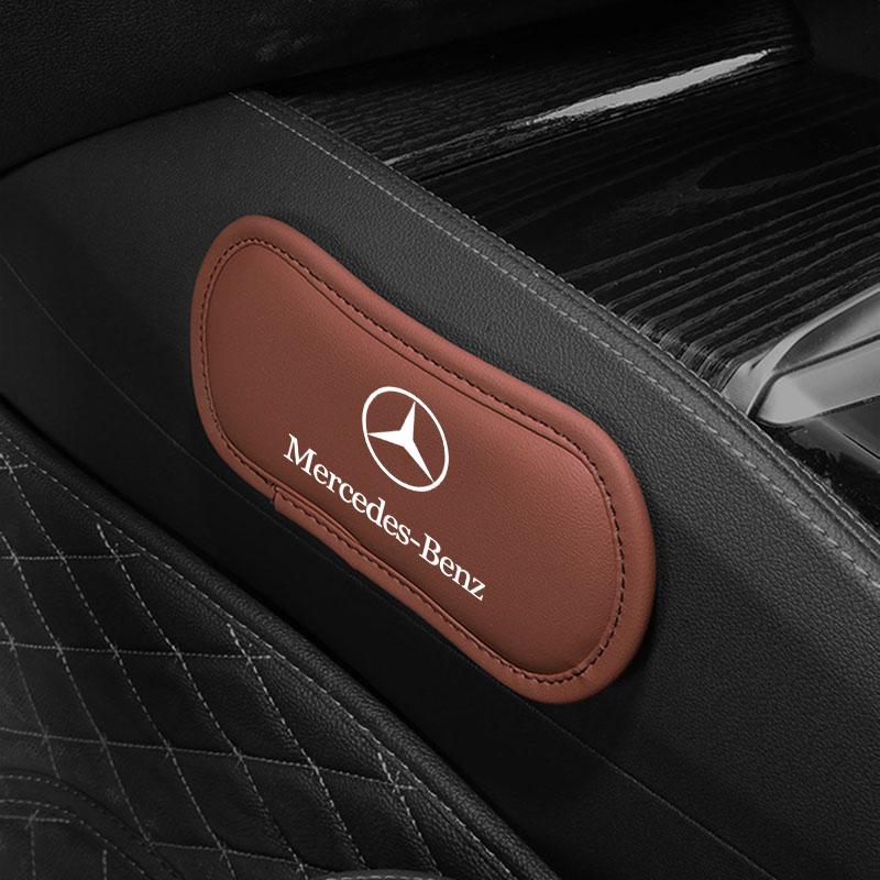 1Pcs Leather Car Pillow Car Knee Pad Elastic Memory Foam Leg Pad For Mercedes Benz AMG W204 W203 W212 W211 W124 W210 GLC GLE E CLA GLA W205 W211