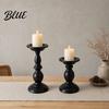 Decorative Candle Holder Vintage Holder Black Matte Pillar Holders