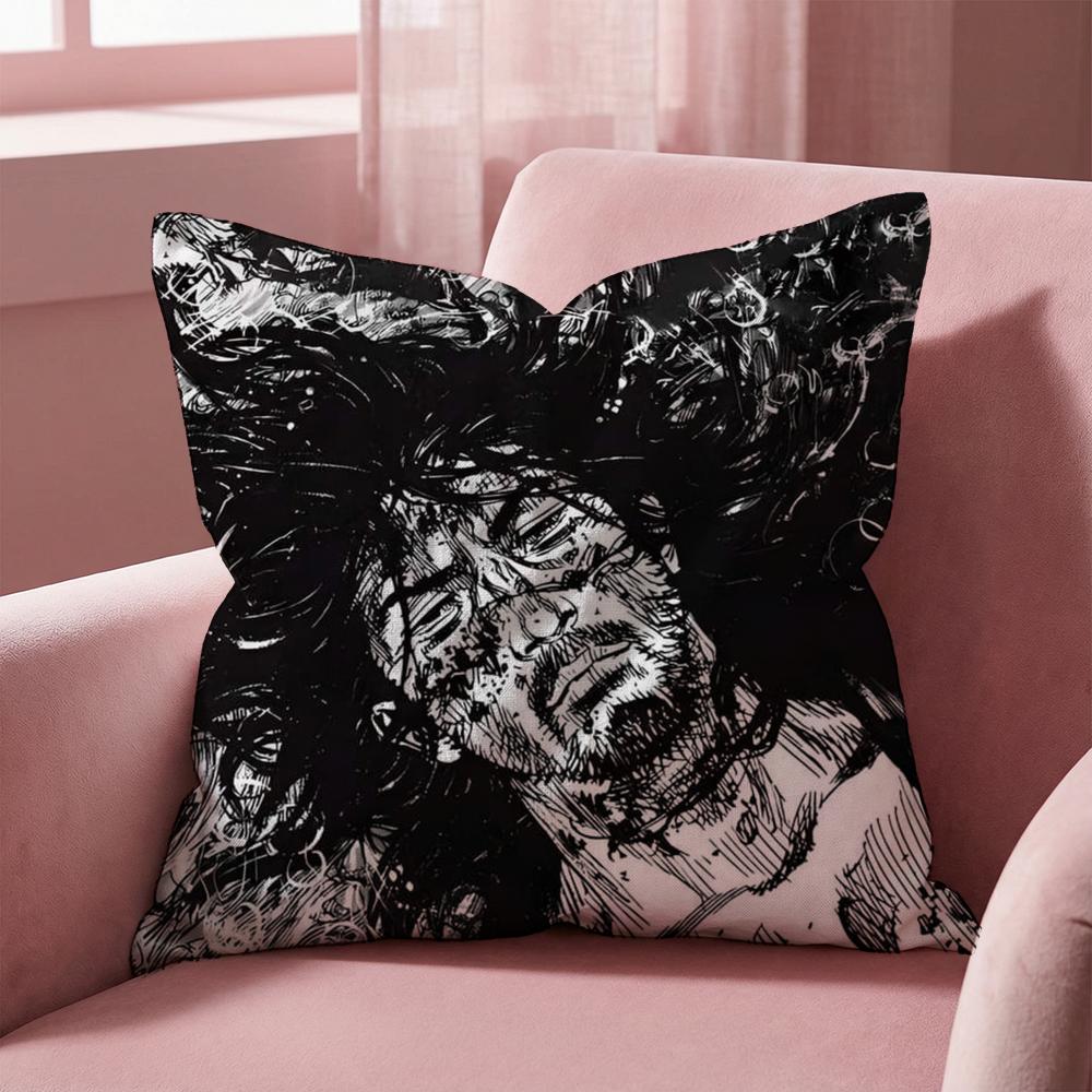 M-Manga V-Vagabond Cushion Cover Multi-Scene Pillow Cover for Home & Car - Reversible, Soft & Durable for Daily Use