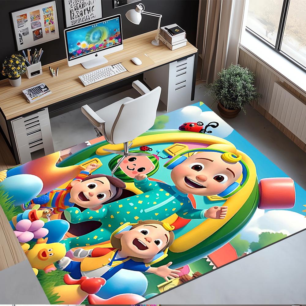 Cocomelon Printed Carpet Rug for Office Chair Living Room Bedroom Kitchen Room Decor Gifts