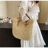 New Casual One Shoulder Straw Woven Bag, Hand Woven Bag, Women's Bag, Large Capacity Tote Bag, Beach Vacation Bag