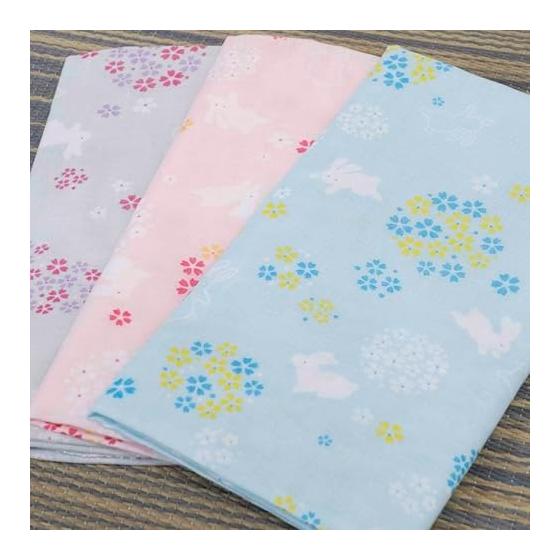 Cute Gauze Tenugui Gauze Towel Set 100% Cotton Made In Japan Rabbit 3 Pieces Approx. 35cm X 90cm
