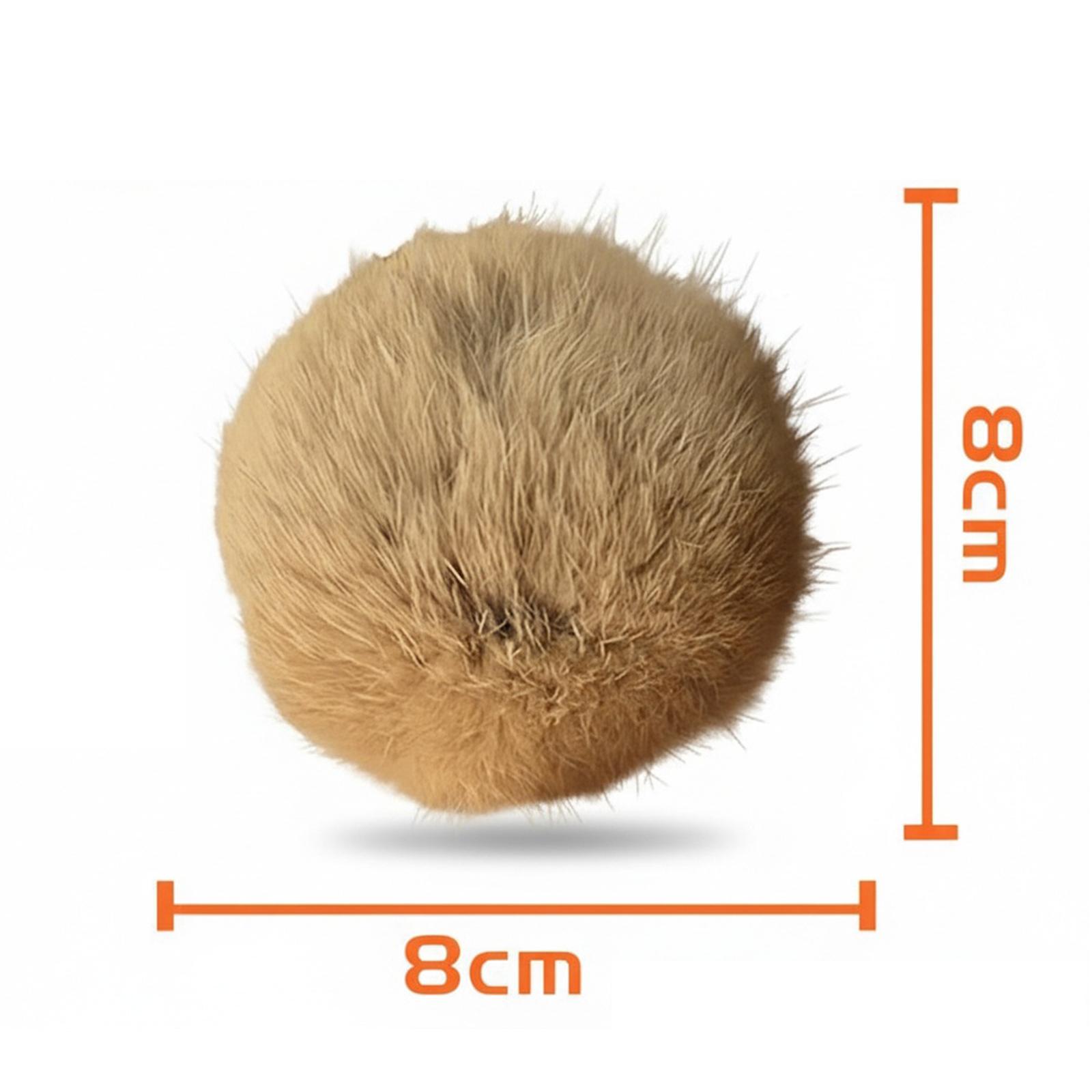

1-5PCS Rabbit Fur Ball Cat Toy Soft Plush Lightweight Furry Interactive Cat Toy for Kicking Indoor Playing Washable Bunny Kick