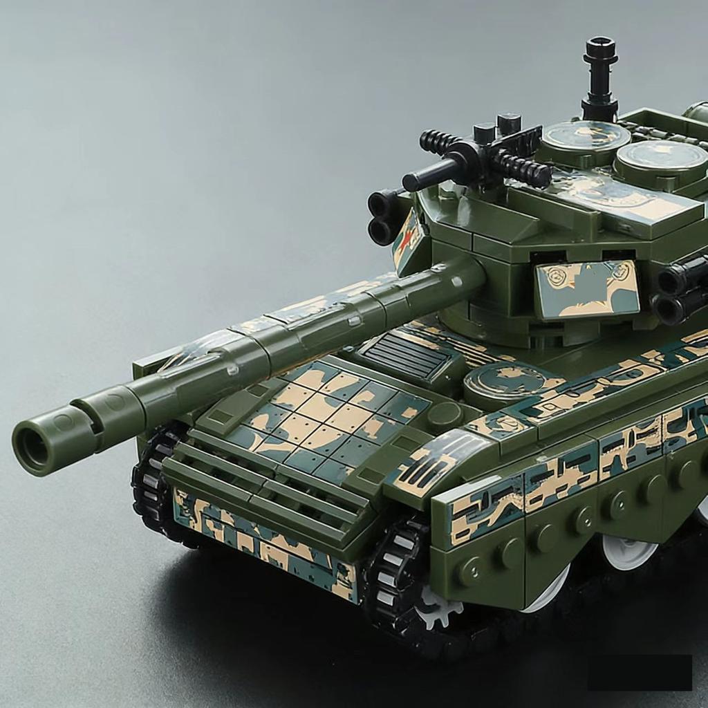 380pcs Classic Rotating Tracks Heavy Tank Model Building Blocks Set Army Weapons Soldiers Bricks Kids Toys Children Gifts
