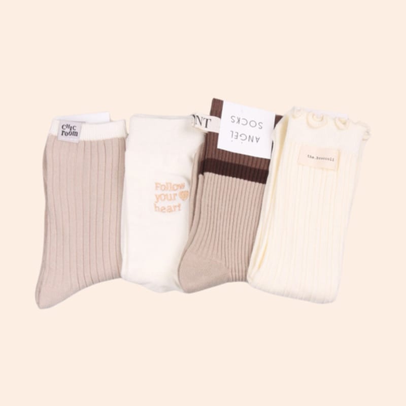 ANGEL SOCKS SET004 - Cappuccino Gemstone Jewelry Cubic Diamond Luxury Fashion Glitter Socks