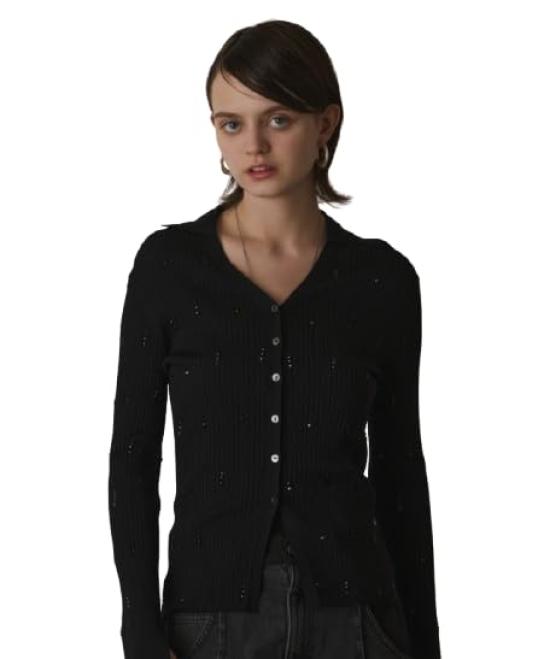 

Grace Continental Modern 2025SS Beaded Rib Knit Top Women s