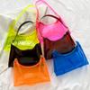 Fashion High Quality Pvc Handbag Transparent Eye-Catching Jelly Bag Zipper Multifunctional Simple Style Women'S Shoulder Bag New