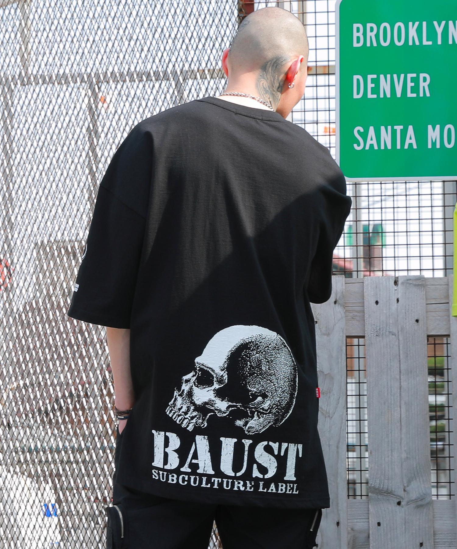 Baust Buffalo Signature Logo 3/4 Sleeve Skull Short Sleeve T-Shirt [Black] Black/M
