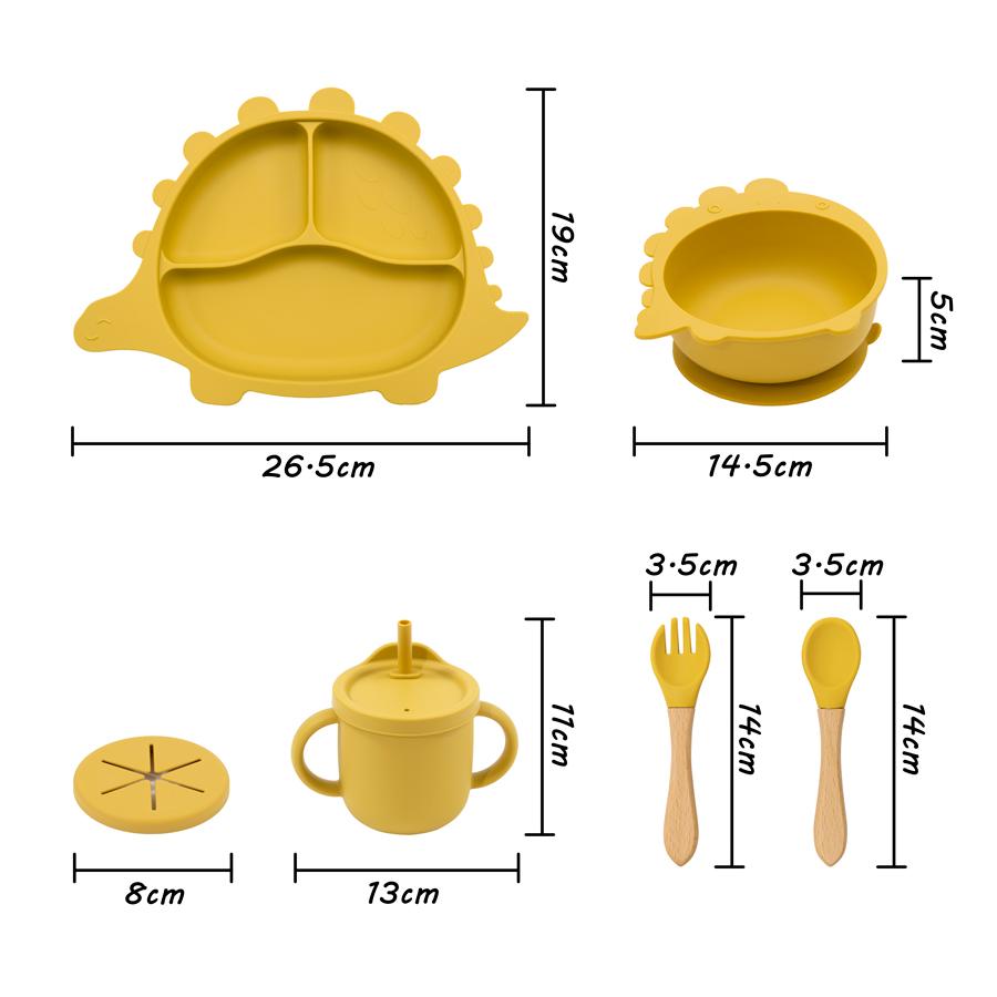 Newly Designed Weaning Feeding Children's Tableware Kawaii Shape Baby Sucker Food Plates Bowls Drinking Mug Snack Cup Baby Stuff