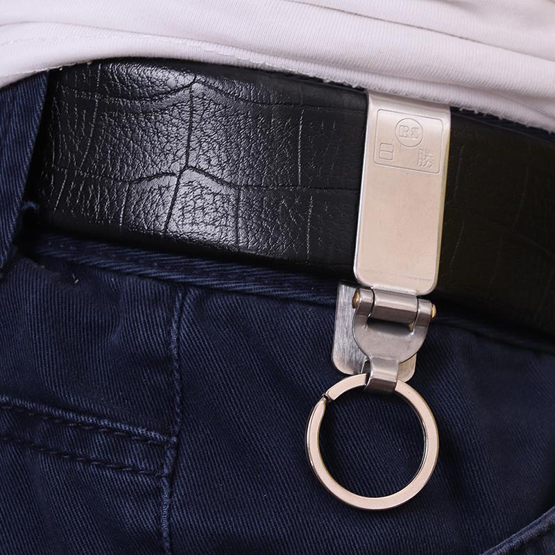 Porte-clés à libération rapide en acier inoxydable, clip de ceinture, mousqueton, porte-anneau, boucle