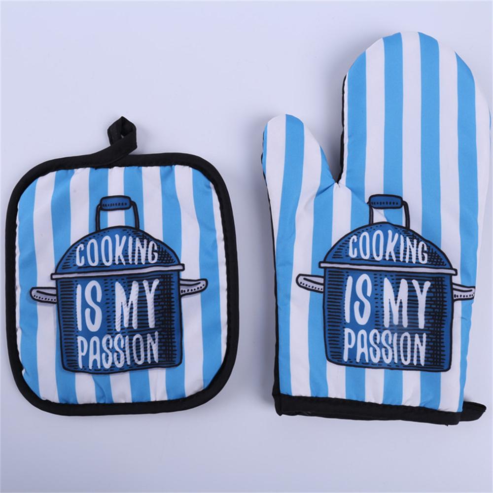 Piece Cute Non-slip Black Gray Cotton Fashion Nordic Kitchen Cooking Microwave Gloves Baking BBQ Potholders Oven Mitts