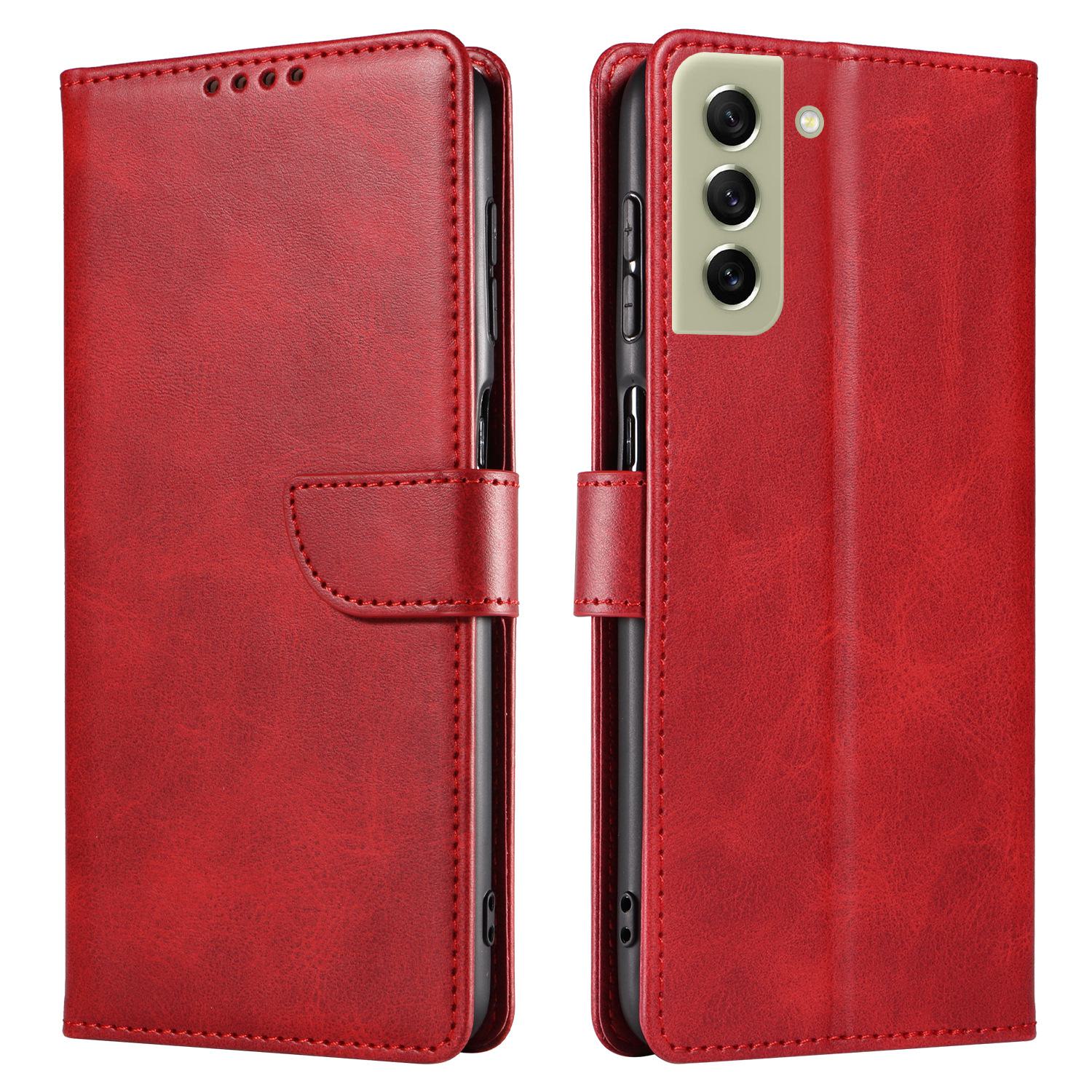 

Чехол из кожи с рисунком под телячью кожу и откидной крышкой для Samsung S21FE M32 5G