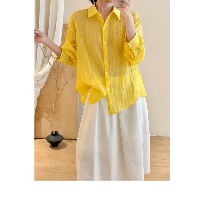 DIMANAF 2026 Summer New Plus Size Women Blouse Shirt Vintage Loose Cotton Linen Casual Lady Tops Button Solid