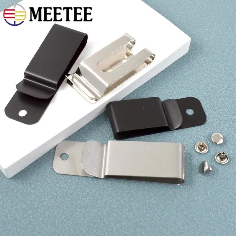 Meetee 2/5/10Pcs Metal Belt Clips Buckle Sheath Clip Clasp Wallet Key Hook Holster Waistband Belts Loop DIY Hardware Accessories