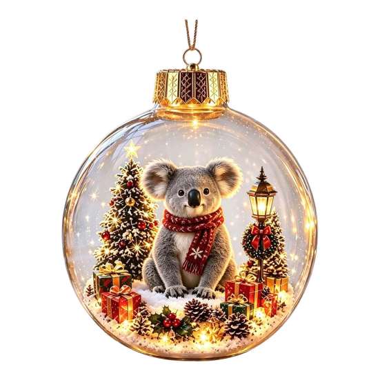 Festive Indoor Home Decorations Glowing Christmas Story Ornament, Light-Up Ball Hanging Decor with Warm LED Light, Light Up Seasonal