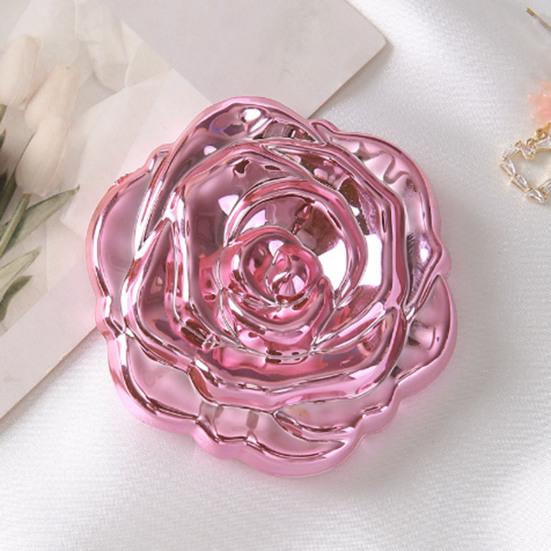 Yousheng 3D Rose Double-sided Mirror Portable Travel Mini Foldable Makeup Mirror Women Girls Vintage Pocket-sized Handheld Vanity Mirror