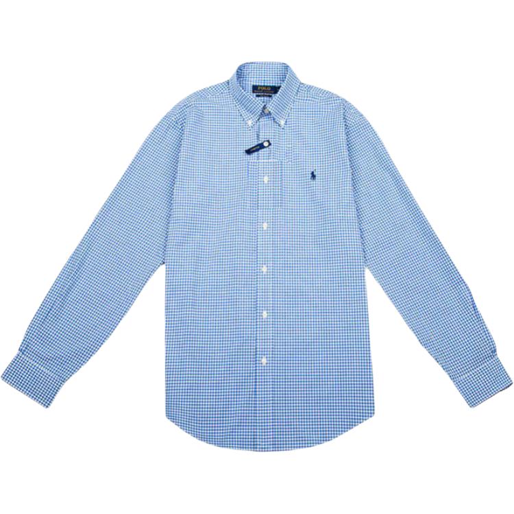 

Polo Ralph Lauren FW23 Рубашка мужская в клетку с вышивкой логотипа, однобортная, с длинным рукавом, сине-морская 710867364-004 L