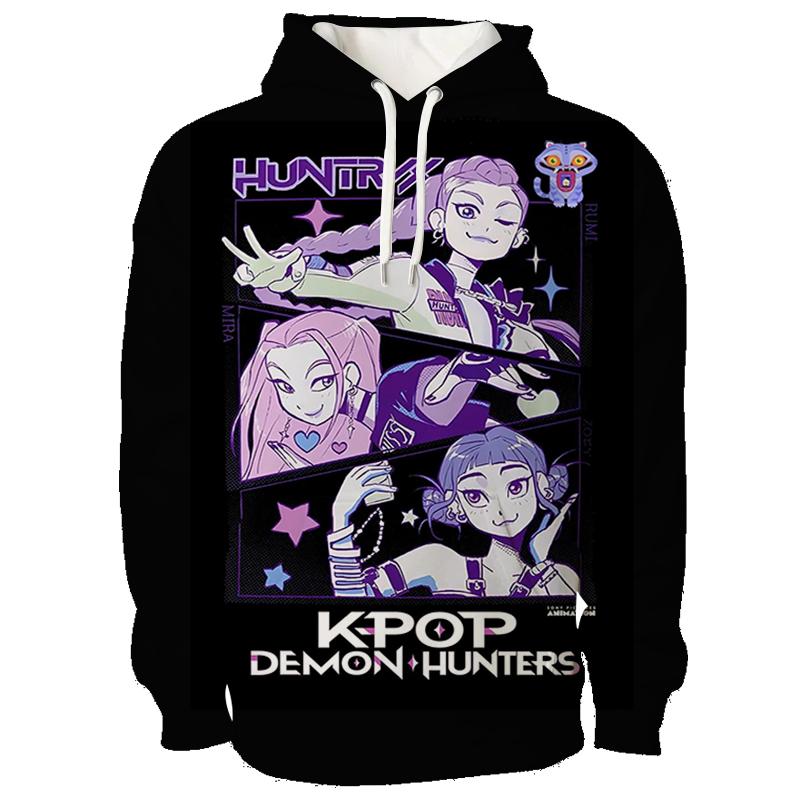 Kpop Dämonenjäger Hoodies 3D Gedruckt Herren Damen Lässiger Pullover Mode Sweatshirts Unisex Kleidung Weiblich Harajuku Streetwear