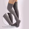 Womens Winter Leg Warmer Coral Fleece Thigh High Boot Socks Solid Color Ribbed Furry Warm Over the Knee Long Stockings