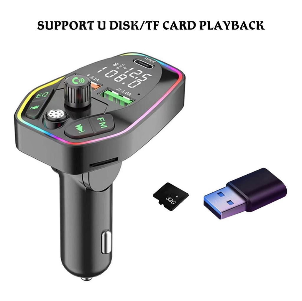 Q7 Q9 Q10 Q6 Car Bluetooth MP3 Player with Hands-Free PD Fast Charging and USB Drive Compatibility
