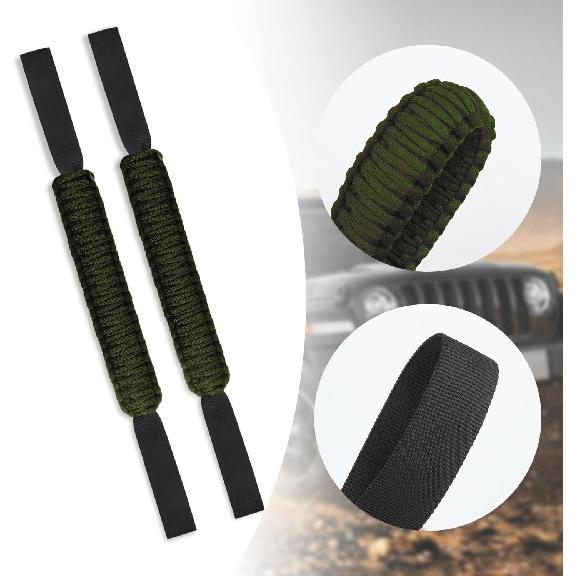 2PCS Headrest Grab Handle for Cars, Removable & Durable Rear Grab Handle Green