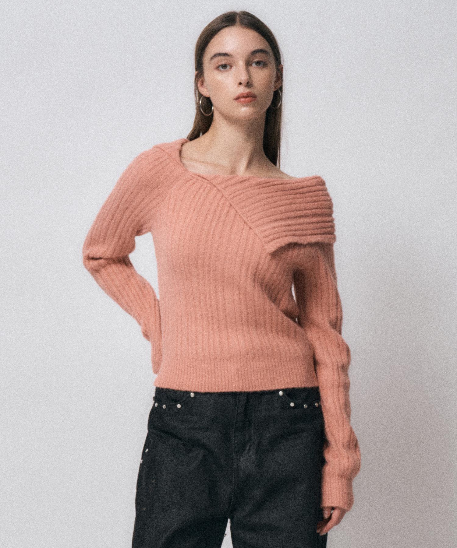 Midnight Move One Shoulder Knit [Pink] Pink