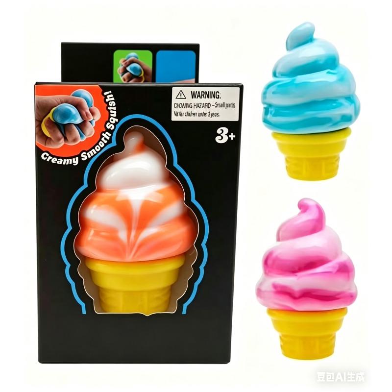 New Schylling Needoh Ice Cream Sensory Toy, Squeeze Stress Relief Blocks, Stress Reduction, Puzzle Solving Emotional Regulation