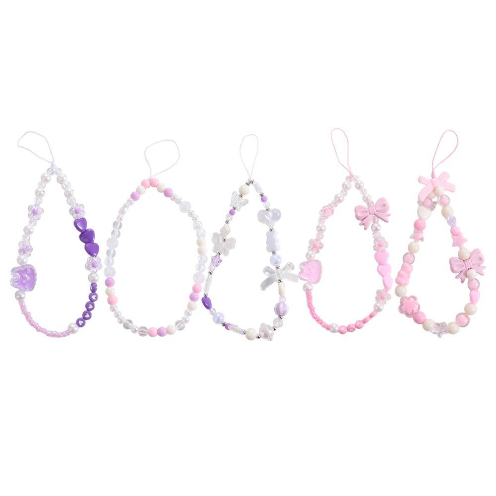 Beaded Bow Beaded Mobile Phone Chain Bowknot Bowknot Y2K Phone Lanyard  Female Lady Girl