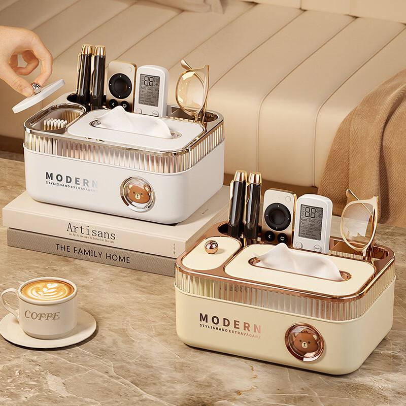 

Multifunctional Spring-Loaded Tissue Box with Storage