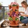 4 Tier Stackable Flower Pot Movable Strawberry Herbs Vertical Pot Three-Dimensional Planting Container 3-Petal
