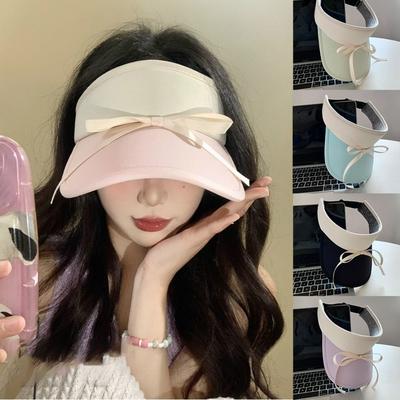 Bowknot Women Sun Hat Adjustable Sports Sun Hats Korean Style Visor Cap  Summer