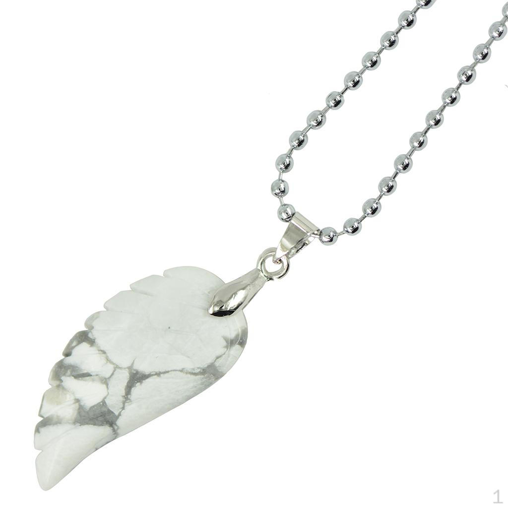 Amethyst Quartz Gemstones Angle Pendant Necklace White Turquoise