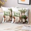 Pieces  Rustic Farmhouse Plant Print Throw Pillow Covers Pattern Cushion Cover Suitable for Sofa Bedroom Car Pillow Cover