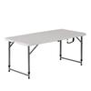 Hushijue Folding Table Outdoor Table for Picnic Leisure Camping Width 122cm Height Adjustable In 3 Levels (White-122cm)