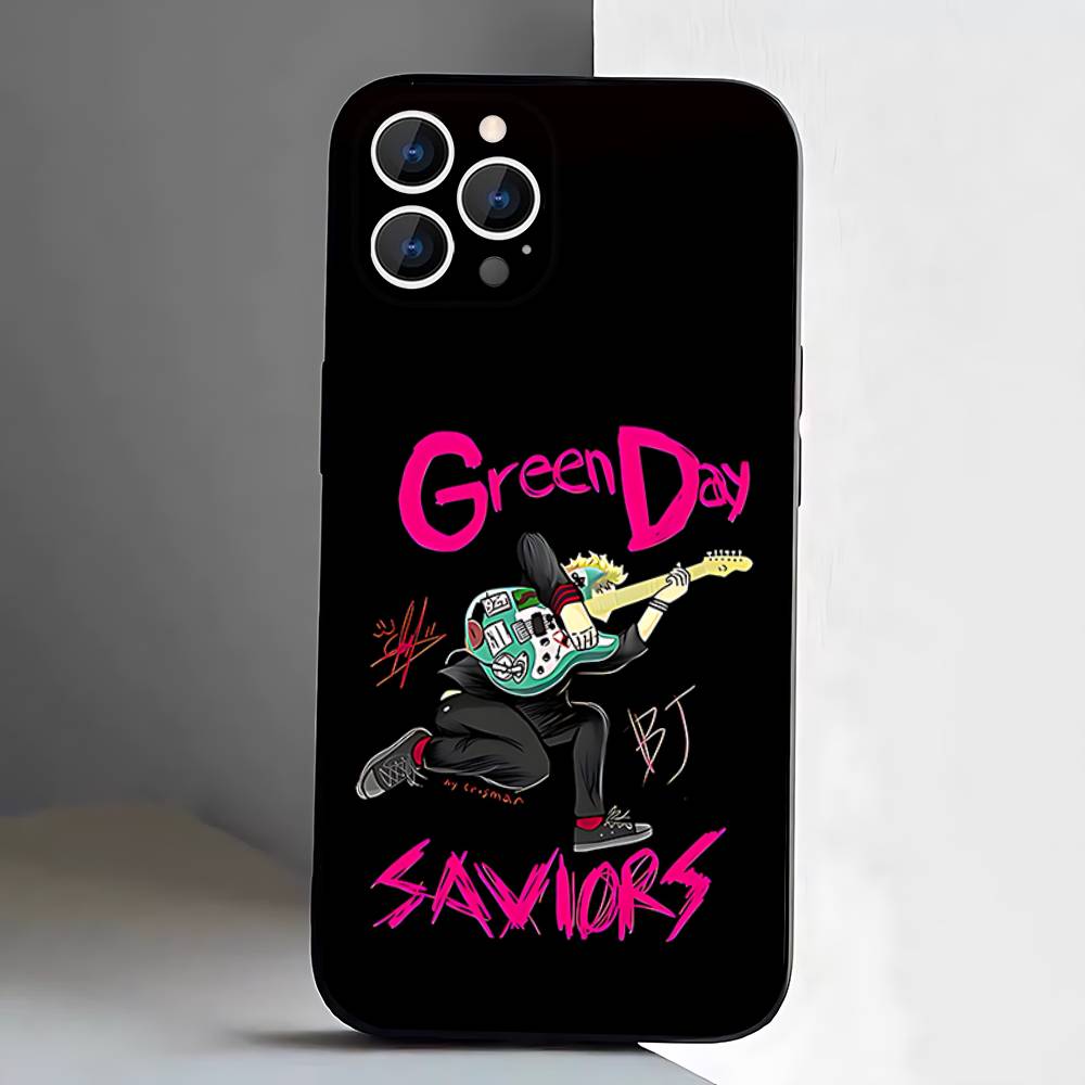 Band G-Green Rock Day Phone Case For iPhone 17,16,15,14,13,12,11,Pro,XS,Max,XR,Plus,E,SE4,Mini Black Soft Cover