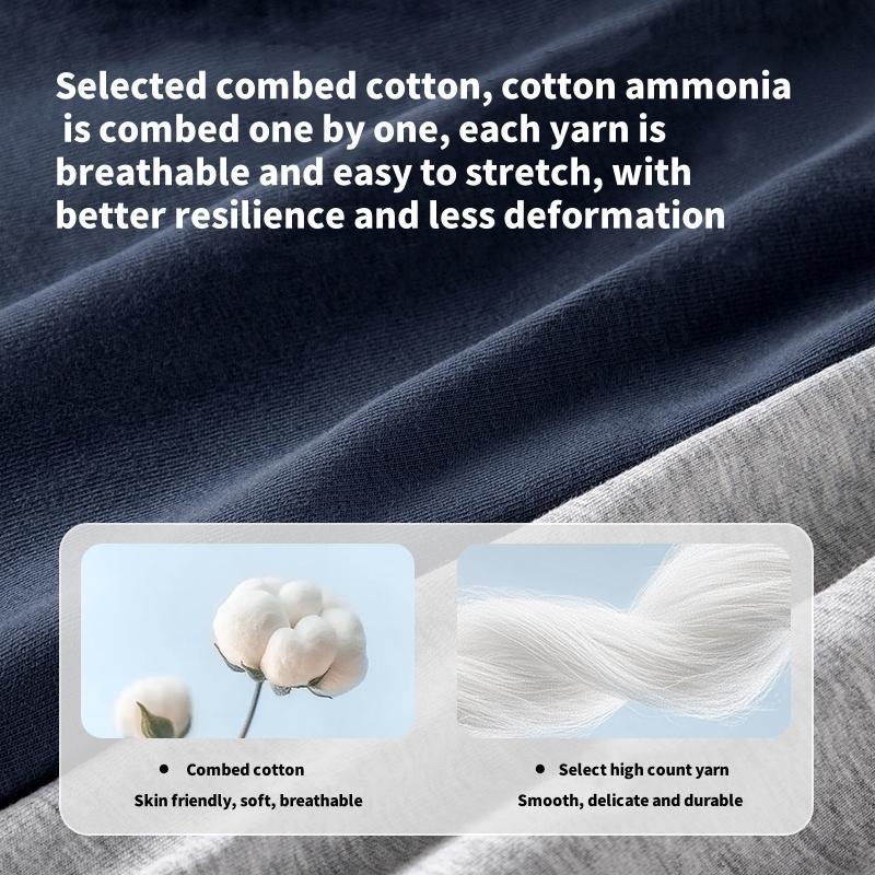 MiiOW 3 szt. Męska Bielizna Grafenowa Antybakteryjna Bielizna Miękka i Wygodna Bawełniana Bielizna Płaskie Rogi Rozmiary L-5XL