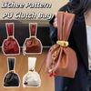 Solid Color Party Evening Bag Cherry Pendant Pleated Bucket Bag  Female
