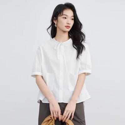 Women's Bow Short-Sleeve Blouse